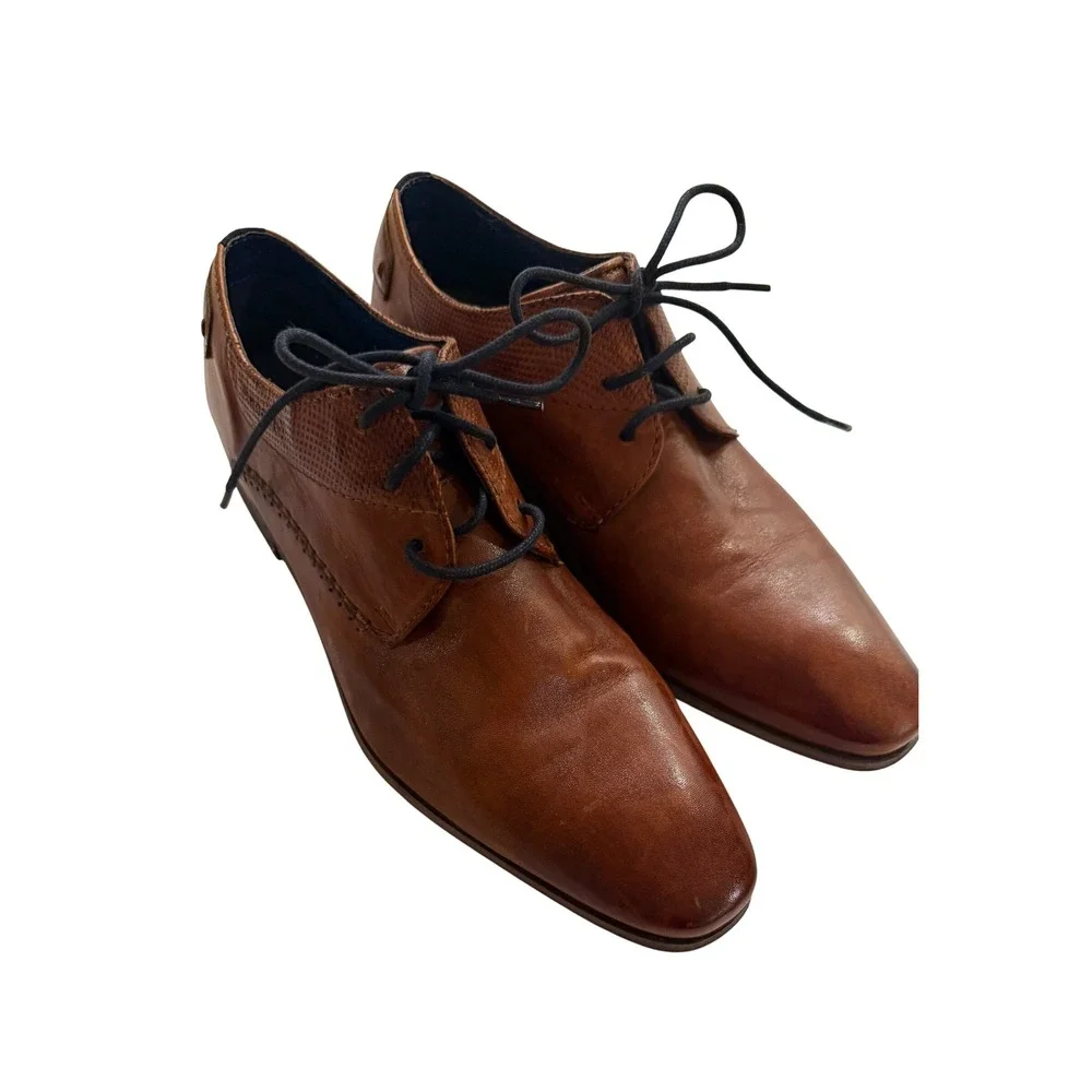 Bugatti Brown Leather Lace Up Dress Shoes Men Size‎ 43 EU 10 US Casual Formal
